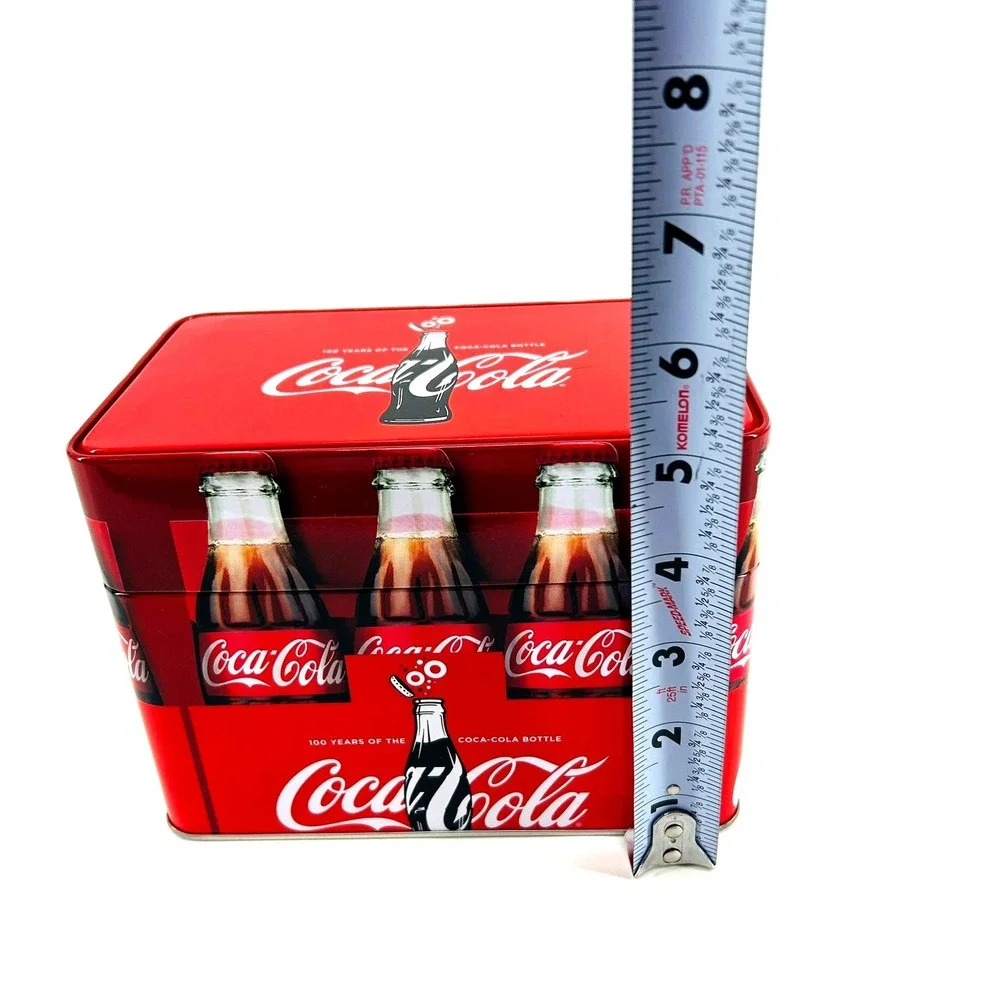 Coca-Cola 100 Years of the Coca-Cola Bottle Red Metal Storage Tin Collectible